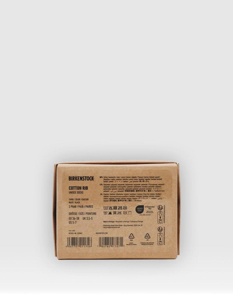 Chaussettes BIRKENSTOCK 2 PACK COTTON RIB noir